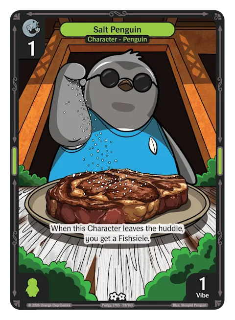 Salt Penguin, a Vibes card