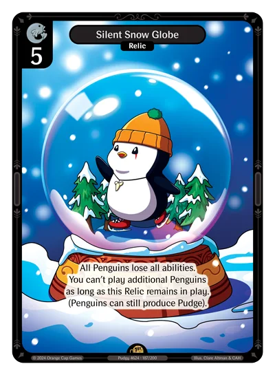 Silent Snow Globe, a Vibes card