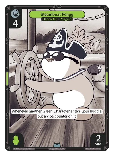 Steamboat Pengy, a Vibes card