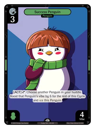 Success Penguin, a Vibes card