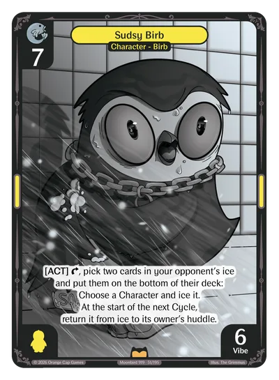 Sudsy Birb, a Vibes card