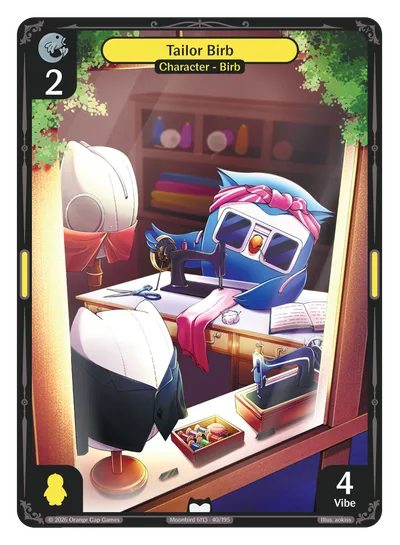 Tailor Birb, a Vibes card