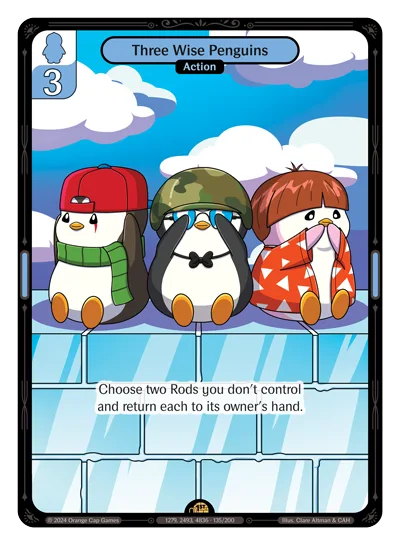Three Wise Penguins, a Vibes card