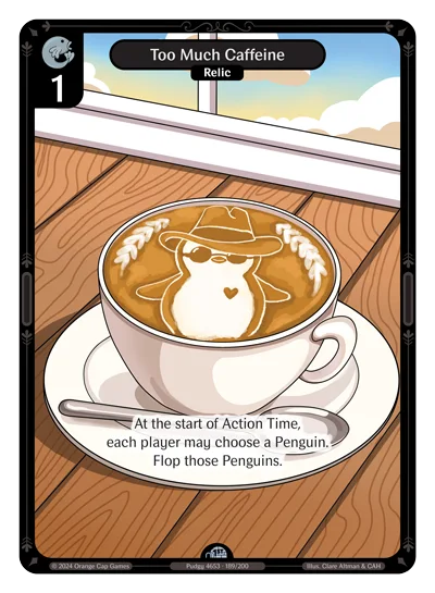 Too Much Caffeine, a Vibes card