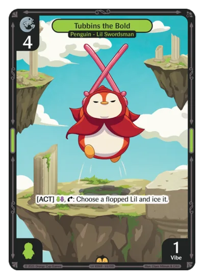 Tubbins the Bold, a Vibes card