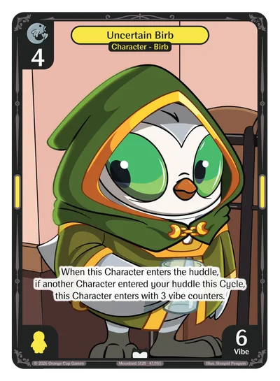 Uncertain Birb, a Vibes card
