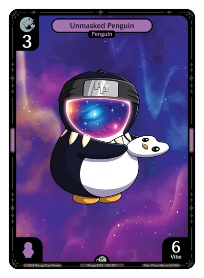 Unmasked Penguin, a Vibes card
