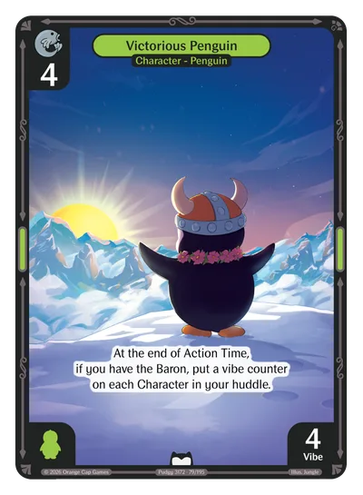 Victorious Penguin, a Vibes card