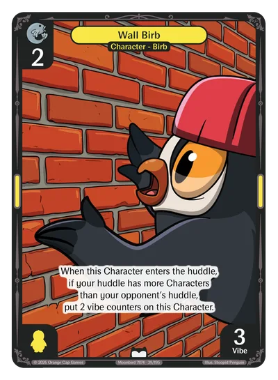 Wall Birb, a Vibes card