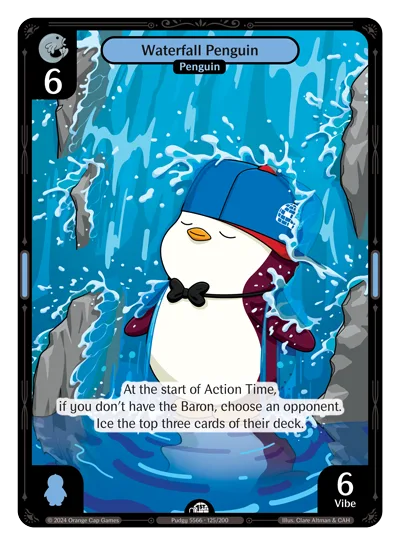 Waterfall Penguin, a Vibes card