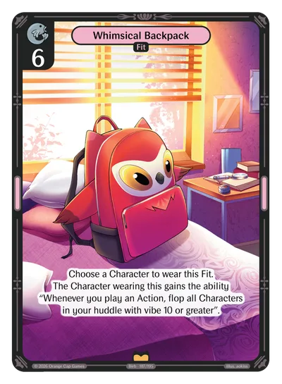 Whimsical Backpack, a Vibes card
