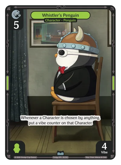 Whistler's Penguin, a Vibes card