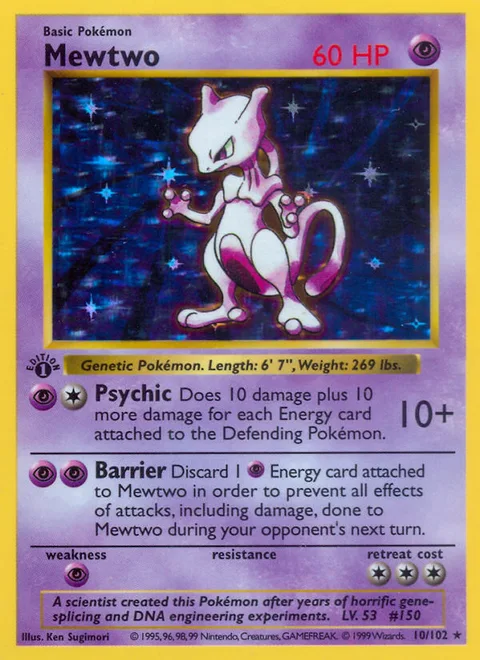 Mewtwo, a Pokémon card