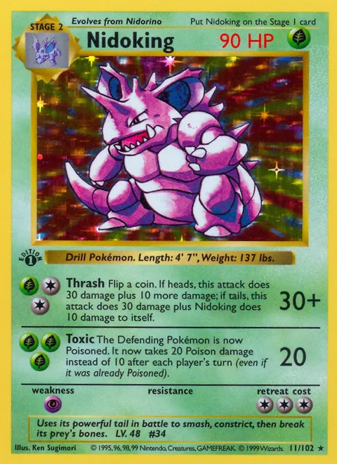 Nidoking, a Pokémon card