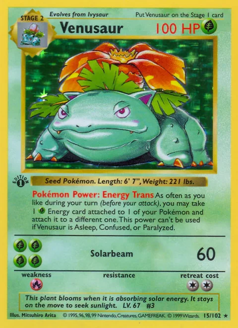 Venusaur, a Pokémon card