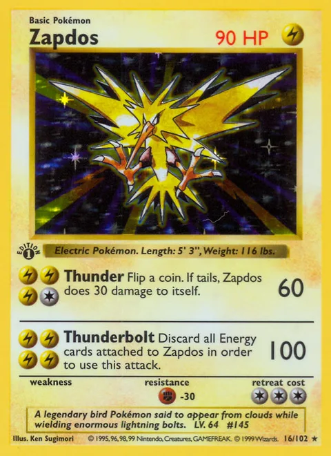 Zapdos, a Pokémon card