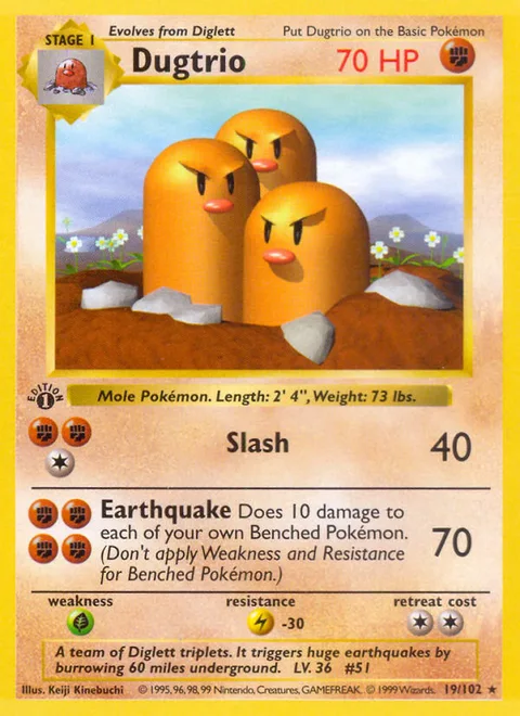 Dugtrio, a Pokémon card