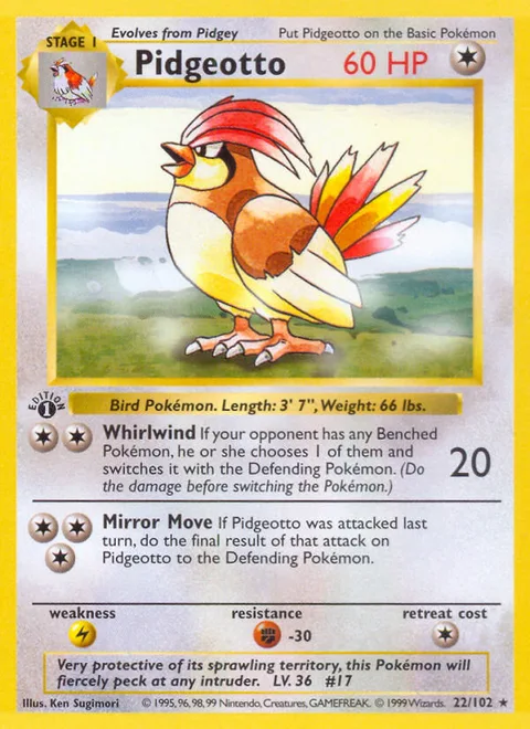 Pidgeotto, a Pokémon card
