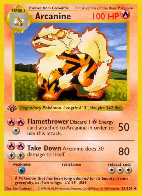 Arcanine, a Pokémon card