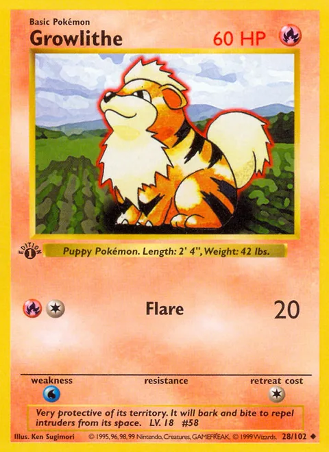 Growlithe, a Pokémon card