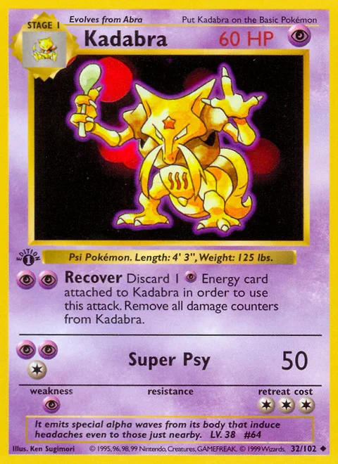 Kadabra, a Pokémon card