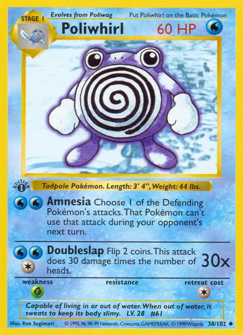 Poliwhirl, a Pokémon card