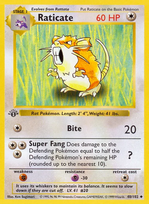 Raticate, a Pokémon card