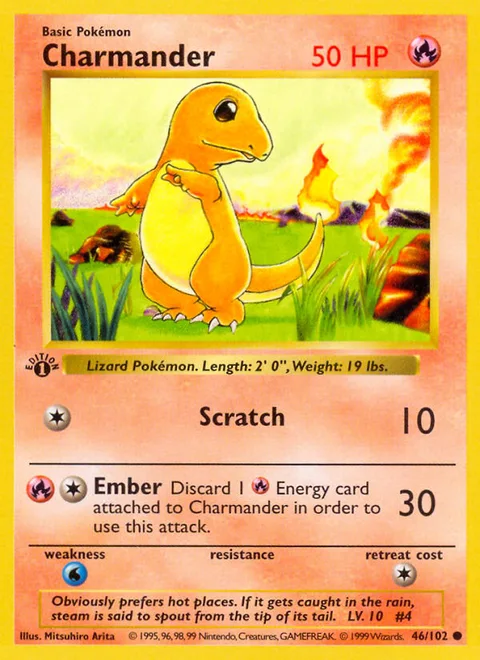Charmander, a Pokémon card