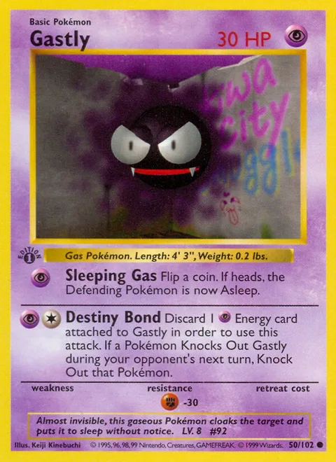Gastly, a Pokémon card