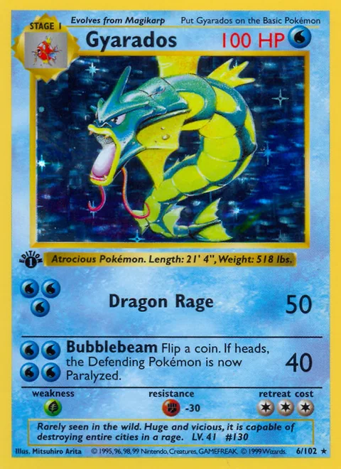 Gyarados, a Pokémon card