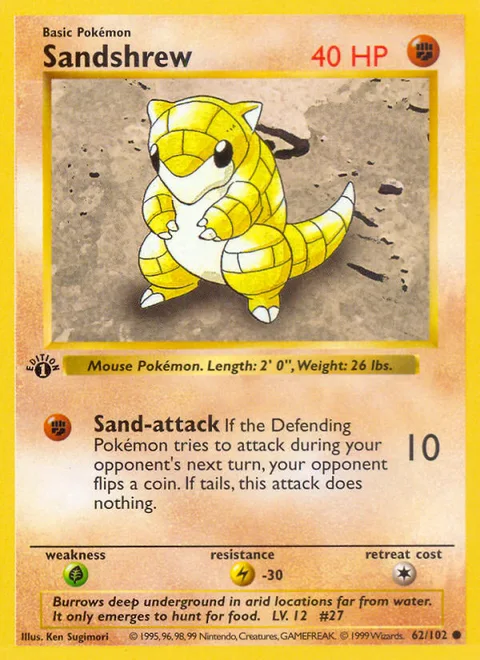 Sandshrew, a Pokémon card