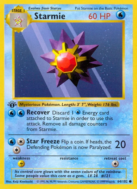 Starmie, a Pokémon card