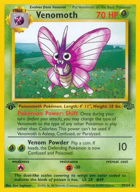 Venomoth, a Pokémon card