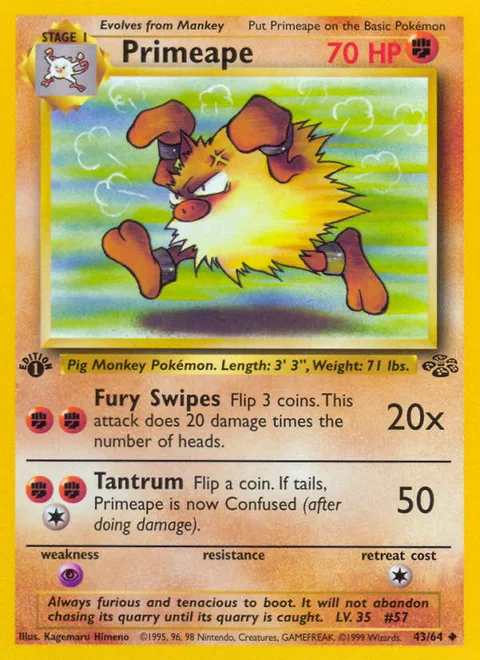 Primeape, a Pokémon card
