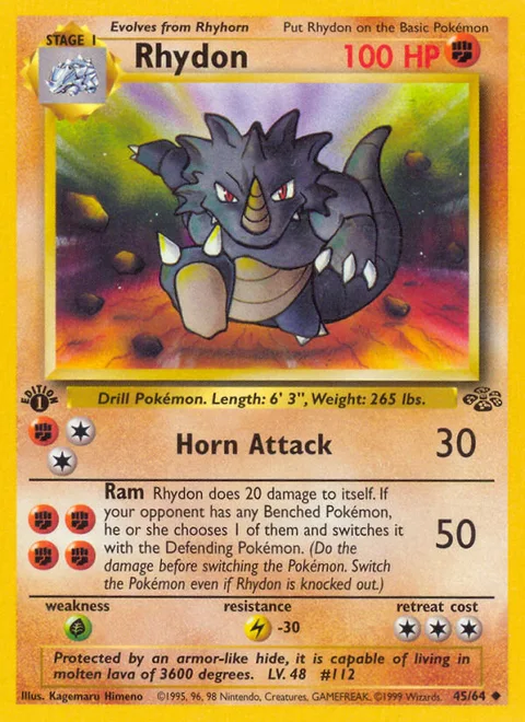 Rhydon, a Pokémon card