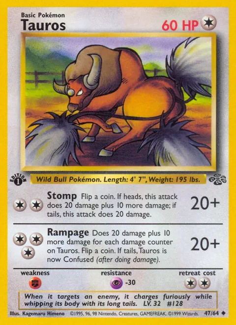 Tauros, a Pokémon card