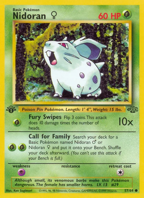 Nidoran ♀, a Pokémon card