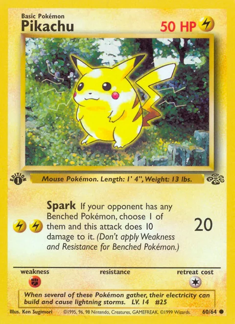 Pikachu, a Pokémon card