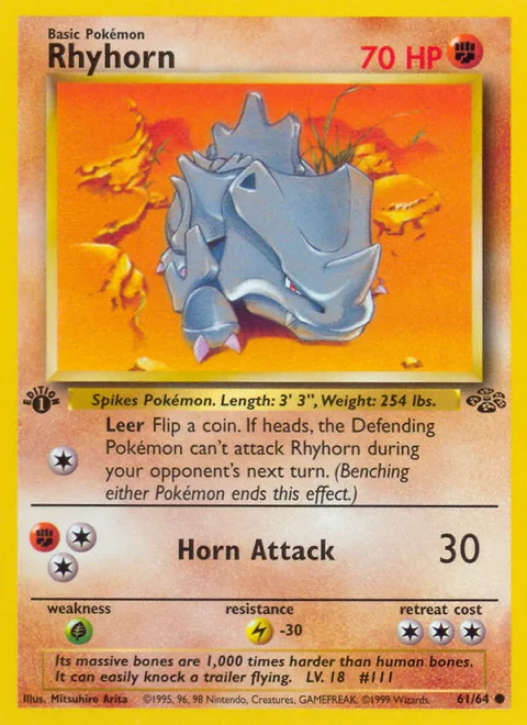 Rhyhorn, a Pokémon card