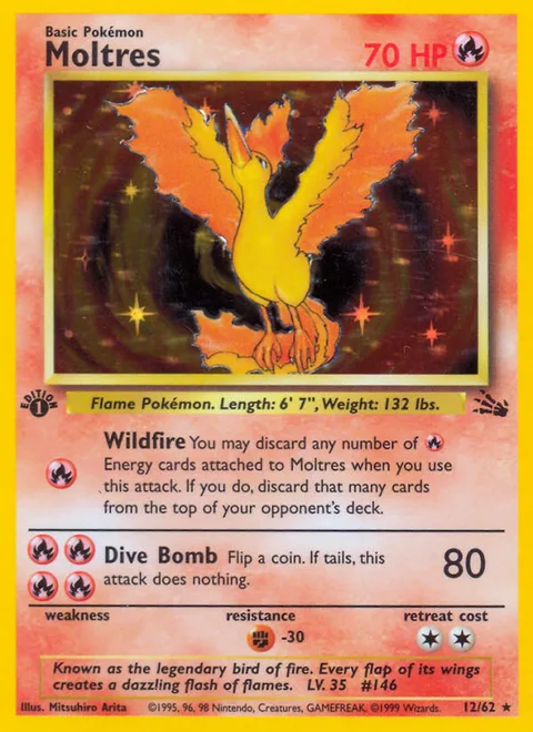 Moltres, a Pokémon card
