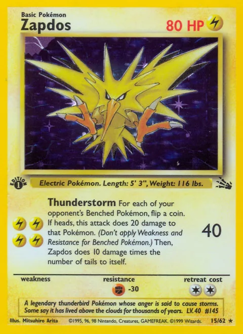 Zapdos, a Pokémon card