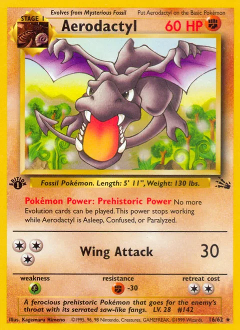 Aerodactyl, a Pokémon card