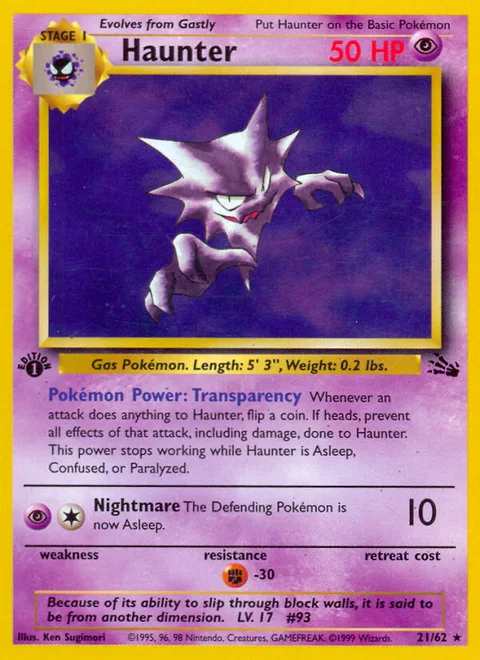 Haunter, a Pokémon card
