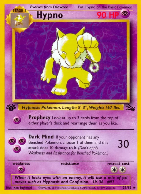 Hypno, a Pokémon card