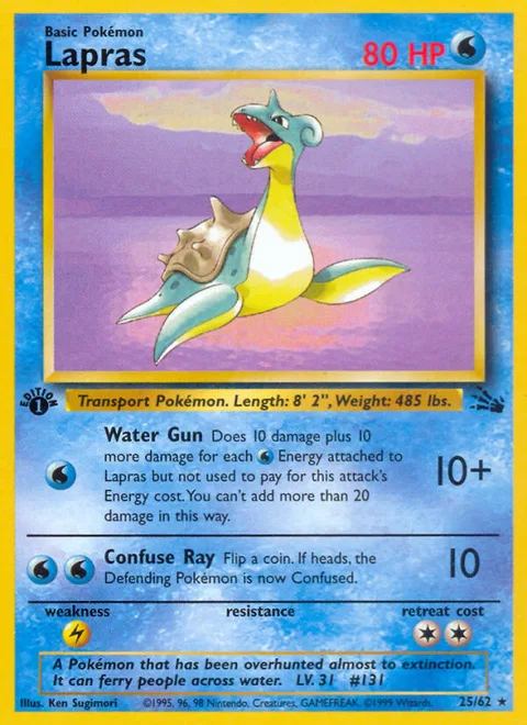 Lapras, a Pokémon card