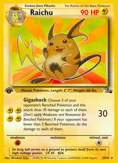 Raichu, a Pokémon card