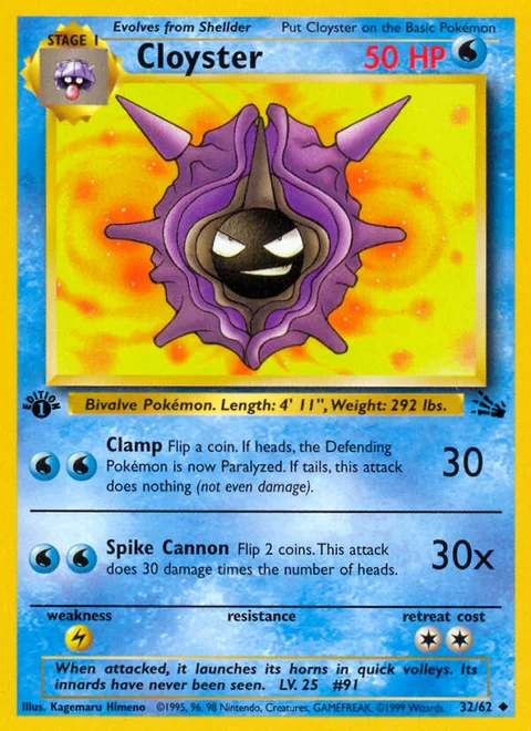 Cloyster, a Pokémon card