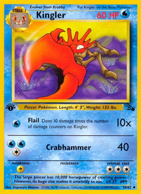 Kingler, a Pokémon card