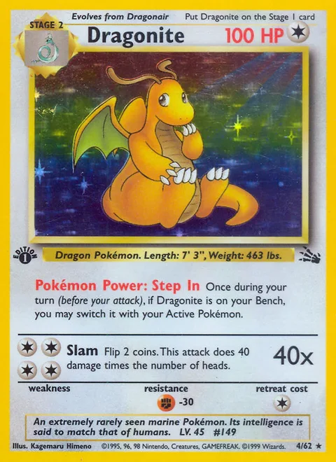 Dragonite, a Pokémon card