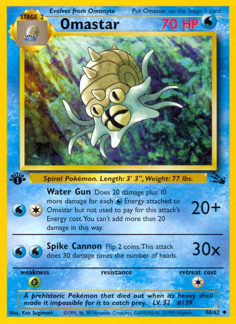 Omastar, a Pokémon card